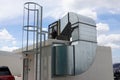The external units of the ventilation systems for factory are installed on the roof of an industrial building. Royalty Free Stock Photo