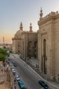 External view of Al Rifai and Sultan Hasan historical mosques, Old Cairo, Egypt Royalty Free Stock Photo