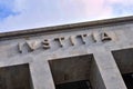 Iustitia, latin word for Justice Royalty Free Stock Photo
