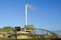 External view of equipment of large modern biomass co-generation wood chip power plant