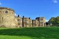 An external view of Skipton Castle and lawns Royalty Free Stock Photo
