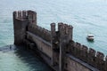 Wall of Sirmione Castle in Garda lake, Italy Royalty Free Stock Photo