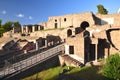 External walls of famous antique ruins of town pompeii in southern italy