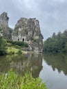 Externsteine cliffs in Teutoburger forest Royalty Free Stock Photo