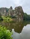 Externsteine cliffs in Teutoburger forest Royalty Free Stock Photo