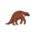 Extinct animals. Megalonyx. Prehistoric extinct north american giant ground sloth, jeffersons sloth. Flat style vector