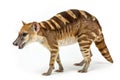 an extinct Tasmanian Tiger Thylacine Isolated on white background