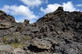 Extinct volcano The abode of the devil in the national Park Pali Aike in the South of Chile. Royalty Free Stock Photo