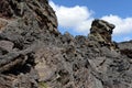 Extinct volcano The abode of the devil in the national Park Pali Aike in the South of Chile. Royalty Free Stock Photo