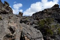 Extinct volcano The abode of the devil in the national Park Pali Aike in the South of Chile. Royalty Free Stock Photo