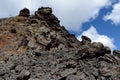 Extinct volcano The abode of the devil in the national Park Pali Aike in the South of Chile. Royalty Free Stock Photo