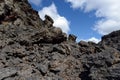 Extinct volcano The abode of the devil in the national Park Pali Aike in the South of Chile. Royalty Free Stock Photo