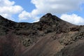 Extinct volcano The abode of the devil in the national Park Pali Aike in the South of Chile. Royalty Free Stock Photo