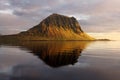 Extinct volcano in Iceland. Mount Kirkjufell Royalty Free Stock Photo