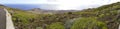 Extinct volcano rim visible above La Restinga village on El Hierro Island Canaries Spain