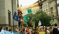 PRAGUE, CZECH REPUBLIC, JUNE 28, 2021: Activists activism demonstration Extinction Rebellion protest blocking block Royalty Free Stock Photo