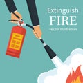 Extinguish fire vector Royalty Free Stock Photo