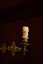 Extinguished candle with wax Royalty Free Stock Photo