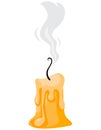 Extinguished wax candle Royalty Free Stock Photo