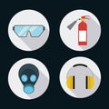 Extinguisher mask glasses headphone icon. Vector graphic Royalty Free Stock Photo