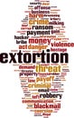 Extortion word cloud Royalty Free Stock Photo