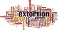 Extortion word cloud Royalty Free Stock Photo