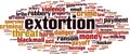 Extortion word cloud Royalty Free Stock Photo