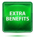 Extra Benefits Neon Light Green Square Button Royalty Free Stock Photo