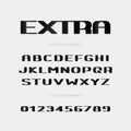 Extra bold vector letters and numbers set. Uppercase contrast font for headline text, monogram, logo and poster