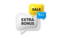 Extra bonus offer symbol. Special gift promo sign. Discount speech bubble offer 3d icon. Vector