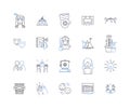 Extra-curricular line icons collection. Activities, Clubs, Athletics, Art, Drama, Debate, Music vector and linear