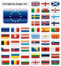 Extra glossy button flags - Europe Royalty Free Stock Photo