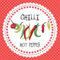 Extra hot chilli peppers. Vector illustration.