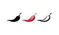 Extra hot spicy chili pepper icons, Vector Asian and Mexican spicy food and sauce Royalty Free Stock Photo