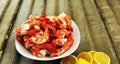 Extra Large Cooked Prawns Royalty Free Stock Photo
