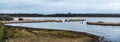 Extra large panoramic view over brown wetlands around Zoutleeuw