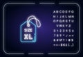 Extra large size label neon light icon