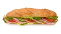 Extra large submarine sandwich with ham and cheese Royalty Free Stock Photo