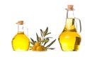 Extra olive oil two bottles isolated