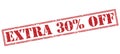 Extra 30 percent off red stamp Royalty Free Stock Photo