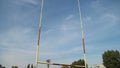 Extra points scored by ball kicked into goalposts, American football match