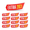 Extra sale discount labels Royalty Free Stock Photo