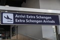 Extra Schengen Arrivals board Royalty Free Stock Photo