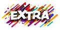 Extra sign over colorful brush strokes background