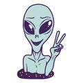 Extra terrestrial icon, hand drawn style