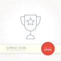 Extra thin line design vector universal goblet icon. Elements for user interface.