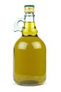 Extra virgin olive oil in a glass bottle isolated on white background Royalty Free Stock Photo