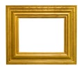 Extra wide golden wooden picture frame cutout Royalty Free Stock Photo