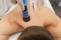 Extracorporeal Shockwave Therapy ESWT.Non-surgical treatment.Physical therapy for neck and back muscles,spine with shock