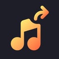 Extract audio orange solid gradient ui icon for dark theme